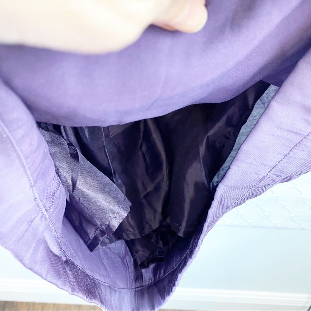 Esley Purple Satin Ruffle Halter Tuxedo Dress Sm - Picture 8 of 8